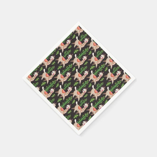 Cute Decorated Llamas Pattern Servet (Hoek)