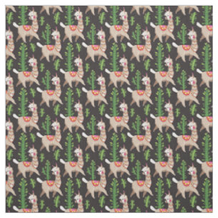 Cute Decorated Llamas Pattern Stof