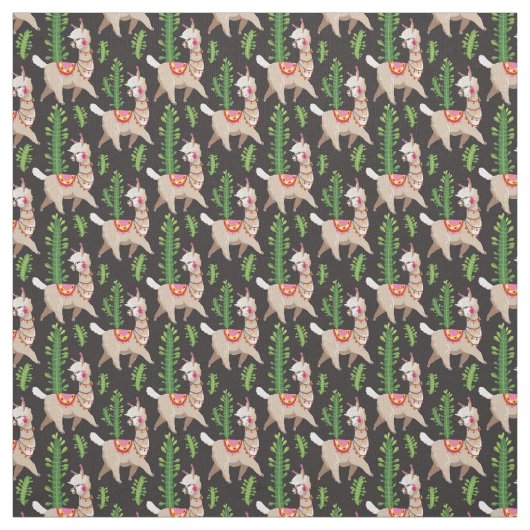 Cute Decorated Llamas Pattern Stof (Swatch)