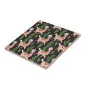 Cute Decorated Llamas Pattern Tegeltje (Zijkant)