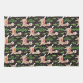Cute Decorated Llamas Pattern Theedoek (Horizontaal)