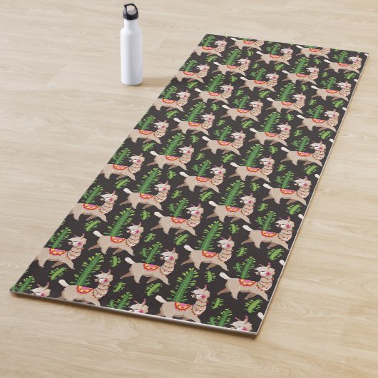 Cute Decorated Llamas Pattern Yogamat (In situ)