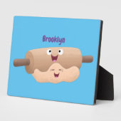 Cute deegroller en deeg pastrabakkerij cartoon  fotoplaat (Zijkant)