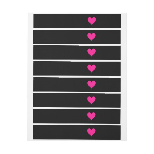 Cute Deep Pink Heart Adreslabel Wikkel (Vel)