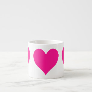 Cute Deep Pink Heart Espresso Kop