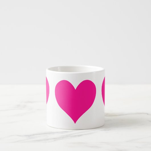 Cute Deep Pink Heart Espresso Kop (Voorkant)