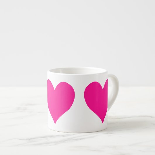 Cute Deep Pink Heart Espresso Kop (Voorkant rechts)