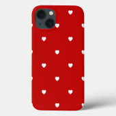 Cute Deep Red Valentijnsdag Heart Pattern Case-Mate iPhone Case (Achterkant)