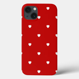 Cute Deep Red Valentijnsdag Heart Pattern Case-Mate iPhone Case