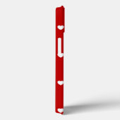 Cute Deep Red Valentijnsdag Heart Pattern Case-Mate iPhone Case (Achterkant / Rechts)