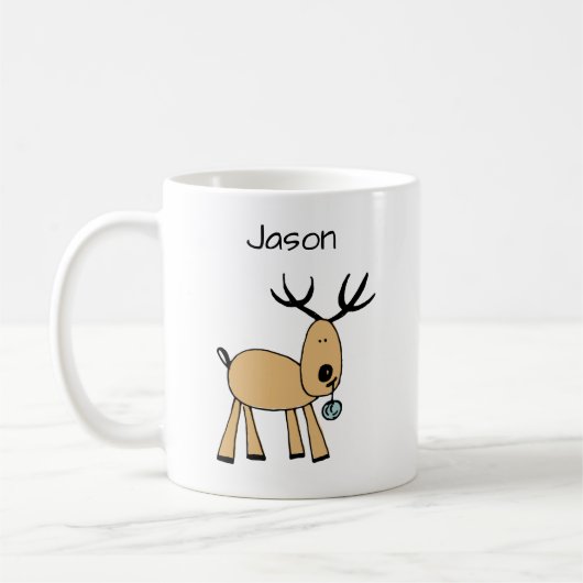 Cute Deer Add Jouw naam Koffiemok (Links)