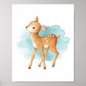 Cute Deer Animals Nursery Wall Decor Baby Girl Boy Poster (Voorkant)