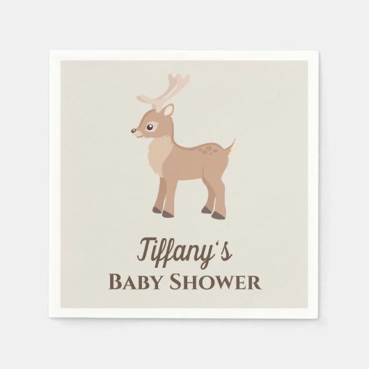 Cute Deer Baby shower Servet (Voorkant)