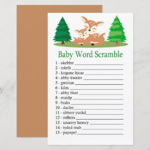 Cute Deer Baby word scramble game
