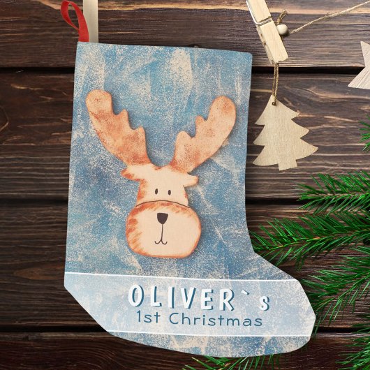 Cute Deer Baby's Eerste Kerstmis Kleine Kerstsok