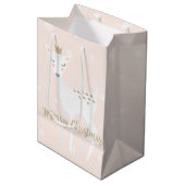 Cute Deer | Blush roze | kerstcadeau Medium Cadeauzakje (Voorkant Gekanteld)