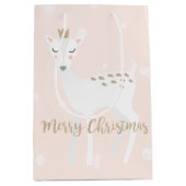 Cute Deer | Blush roze | kerstcadeau Medium Cadeauzakje (Voorkant)