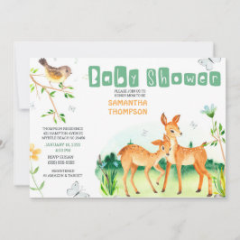 Cute Deer Boys Baby shower Invitation Kaart
