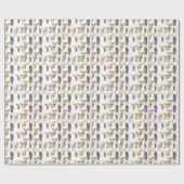 Cute deer Buck Bull Elk Hand Drawn Baby Nursery Cadeaupapier (Vlak)