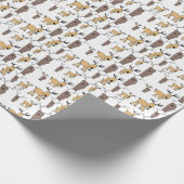 Cute deer Buck Bull Elk Hand Drawn Baby Nursery Cadeaupapier (Hoek)