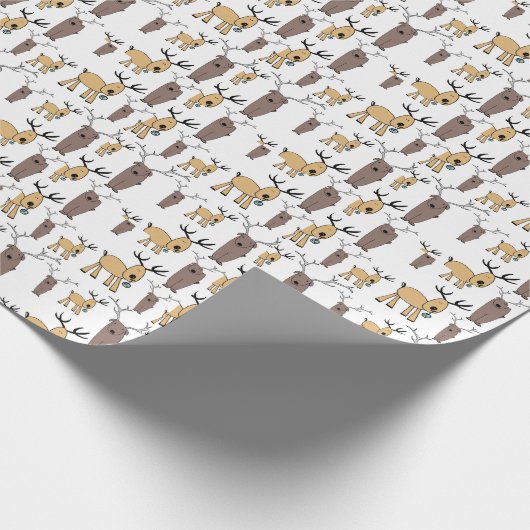 Cute deer Buck Bull Elk Hand Drawn Baby Nursery Cadeaupapier (Hoek)