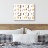 Cute deer Buck Bull Elk Hand Drawn Baby Nursery Canvas Afdruk (Insitu (Slaapkamer))