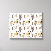 Cute deer Buck Bull Elk Hand Drawn Baby Nursery Canvas Afdruk (Voorkant)