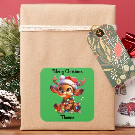 cute deer Christmas holiday Sticker (Feestdagen)