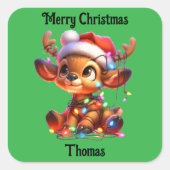 cute deer Christmas holiday Sticker (Voorkant)