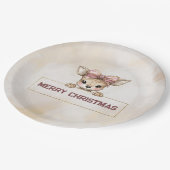 Cute Deer Christmas Paper Plates Festive Tableware Papieren Bordje (Gekanteld)