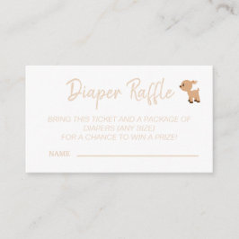 Cute Deer Diaper Raffle Baby shower Game Informatiekaartje