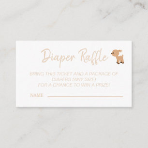 Cute Deer Diaper Raffle Baby shower Game Informatiekaartje