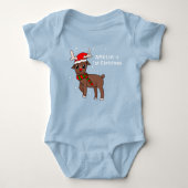 Cute Deer Drawing Baby 1st Kerstmis Romper (Voorkant)