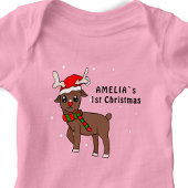 Cute Deer Drawing Baby 1st Kerstmis Romper
