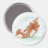Cute Deer en Bunnies Magneet (Voorkant / Achterkant)