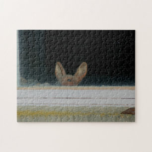 Cute Deer Face Statue Peking Thru Window Legpuzzel