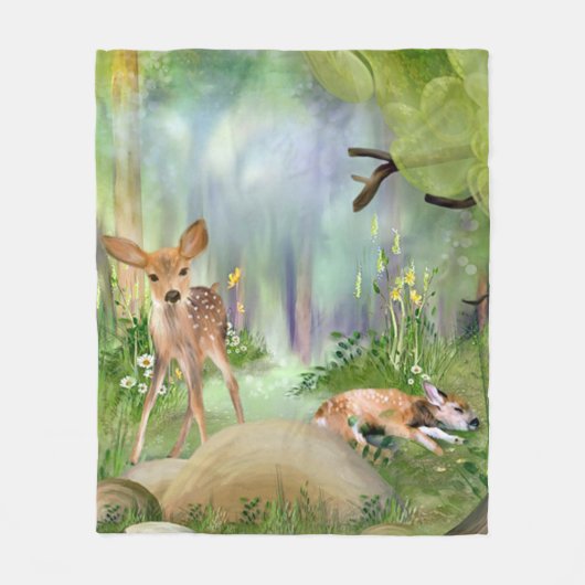 Cute Deer Fleece Blanket (Voorkant)