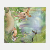 Cute Deer Fleece Blanket Deken (Voorkant (Horizontaal))