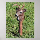Cute Deer Head Lawn Ornament Poster (Voorkant)