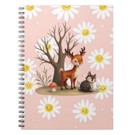 Cute Deer & Hedgehog Spiraal Foto Notitieboek