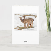 Cute Deer in de sneeuw Feestdagen Kaart (Achterkant)