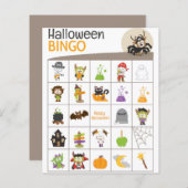 Cute Deer in Spider outfit Halloween BINGO Board! (Voorkant / Achterkant)