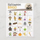 Cute Deer in Spider outfit Halloween BINGO Board! (Voorkant)