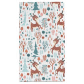 Cute Deer in Whimsical Forest Pattern Business Klein Cadeauzakje (Achterkant)