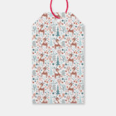 Cute Deer in Whimsical Forest Pattern Cadeaulabel (Achterkant)