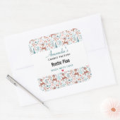 Cute Deer in Whimsical Forest Pattern Candle Vierkante Sticker (Envelop)
