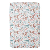 Cute Deer in Whimsical Forest Pattern Kerstmis Badmat (Voorkant Verticaal)