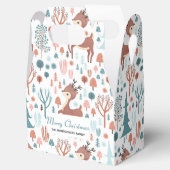 Cute Deer in Whimsical Forest Pattern Kerstmis Bedankdoosjes (Geopend)