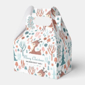 Cute Deer in Whimsical Forest Pattern Kerstmis Bedankdoosjes (Voorkant Zijde)