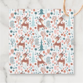 Cute Deer in Whimsical Forest Pattern Kerstmis Bedankjes Labels (Achterkant)